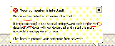 A bogus system tray alert